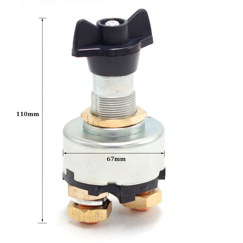 12V 24V Battery marine vehicle fixed handle key battery isolator cut-off switchKnob type battery copper foot main switch