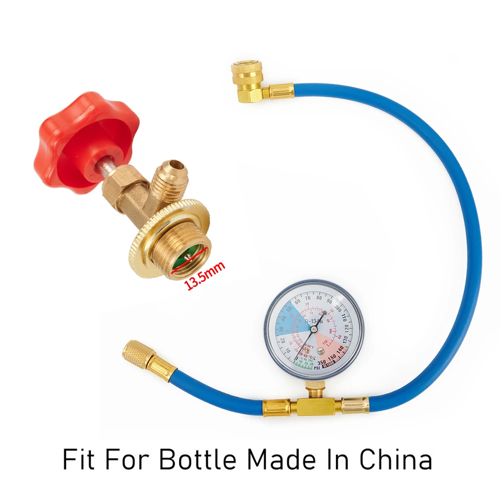 Simplified Automotive Service R134A Charging System Featuring an Easy to Use Gauge Compatible with For M14 Connectors
