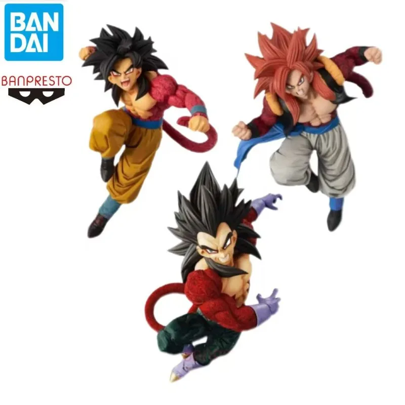 Bandai Banpresto Dragon Ball GT Super Saiyan 4 Son Goku Vegeta Gogeta Action Figure Set Anime Collectible Model Statue