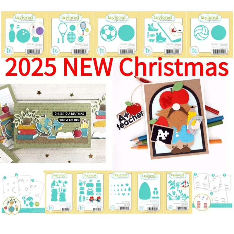 Soccer Bowling sport Volleyball Hockey Tennis School Teacher Gnome Metal Cutting Die Stamp Stencil Photo Album Paper DIY Emboss