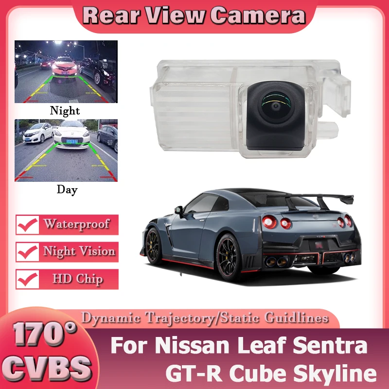 1080P 170° Wide Angle Camera For Nissan Leaf Sentra GT-R Cube Skyline Rear View Camera Back up Reverse Camera CCD Night Vision