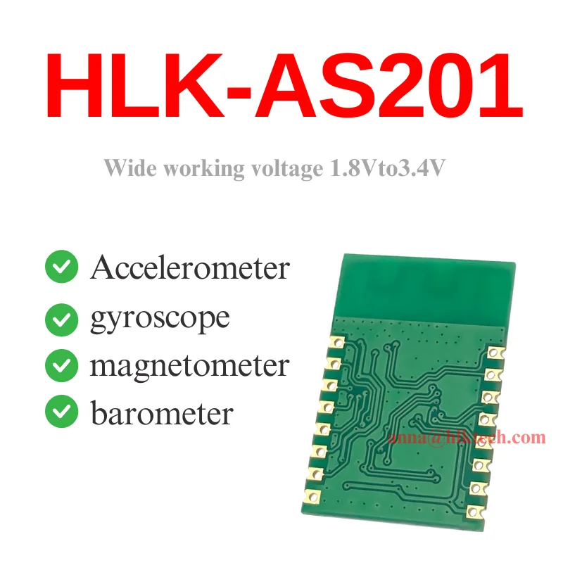 Free shipping 2pcs HLK-AS201 Ten Axis Attitude Module Electronic Gyroscope Accelerometer High-precision Angle Sensor