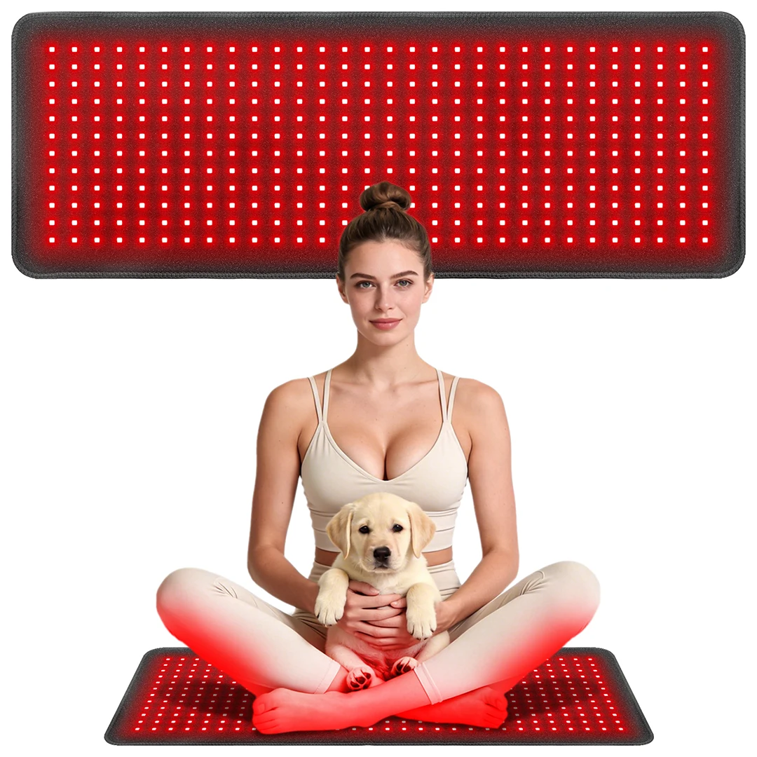 

Heating Pad , Red Light Therapy Mat for Back Waist Shoulder Pain Relief, 660nm 850nm Infrared LED Heating Pad for Muscle