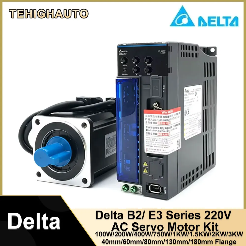 Pulse EtherCAT AC Delta Servo Motor Driver Kit 200W 400W 750W 1KW Servo Motor with Brake Kit 60/80/130mm Flange 220V Servo Motor