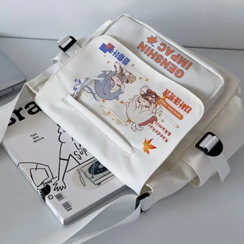 Genshin Impact Crossbody Xiangling Hu Tao Merchandise Junior High Unisex Versatile Large Capacity Shoulder Bag Storage School An