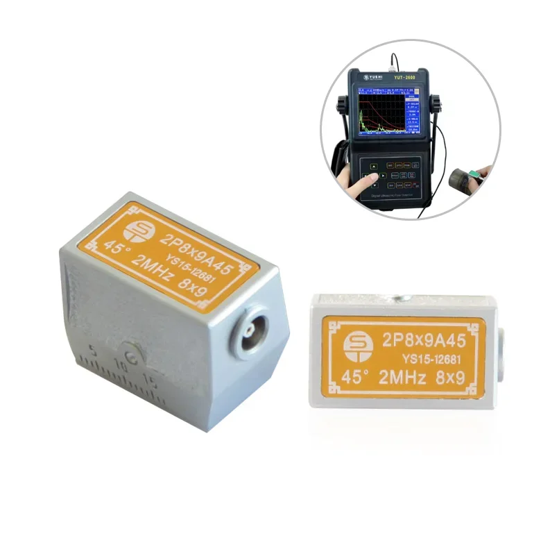 

In stockYUSHI 1Mhz 2MHz 4MHz 5MHz Ultrasonic Flaw Detector Transducers 45 60 70 Angle Probe for NDT UT Testing