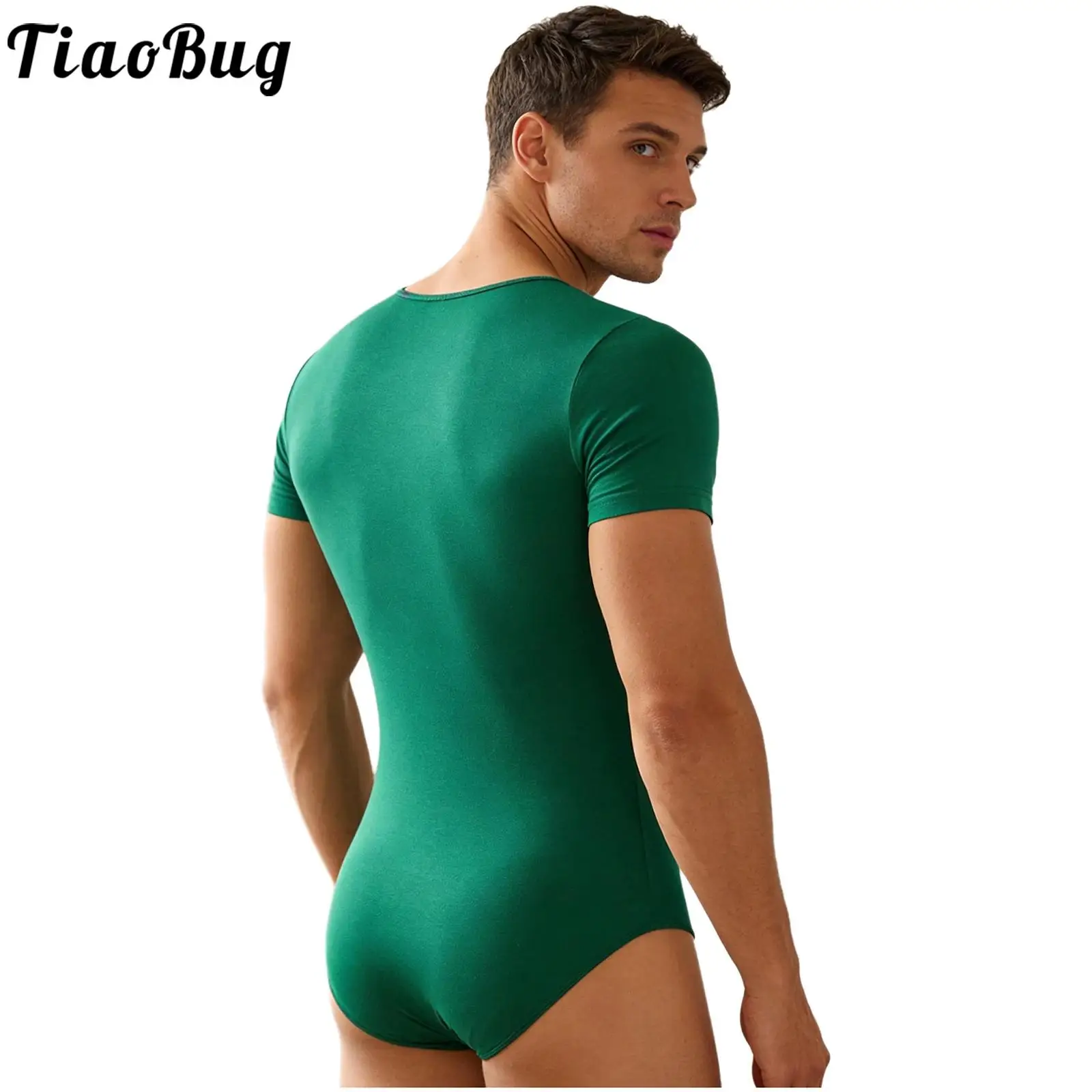 

Men Cartoon Dinosaur Print Bodysuit Pajamas Top Nightwear Short Sleeve Buttons Crotch One-piece Leotard Shirts Loungewear Tops