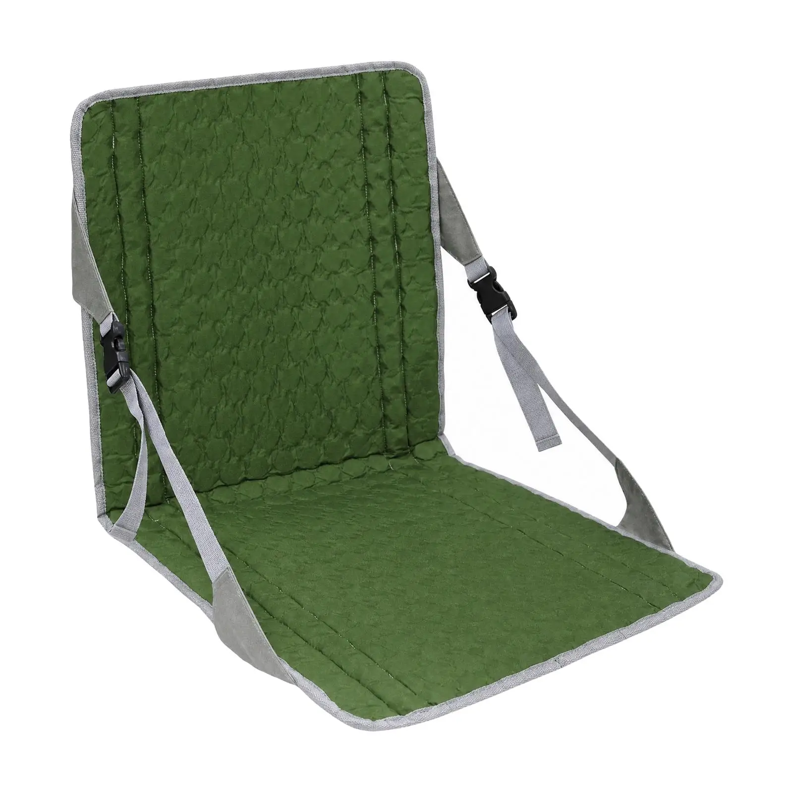EVA Outdoor Seat Cushion with Built-in Backrest Lightweight Quilted Portable Seat Cushion with Adjustable Straps Compact for