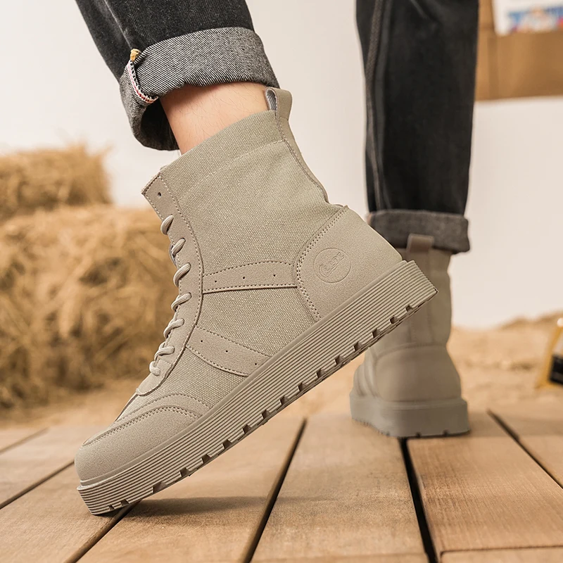 أحذية الشتاء أحذية رجالي عادية كاوبوي التكتيكية دراجة نارية تشيلسي الكاحل العمل الجلود في الهواء الطلق مصمم المشي لمسافات طويلة الفاخرة #5