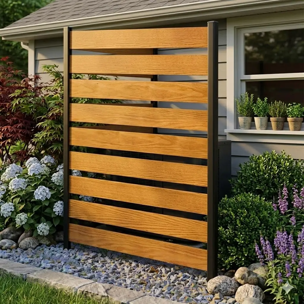 60" H x 38" W Air Conditioner Fence Outdoor Privacy Fence Screen, Customized