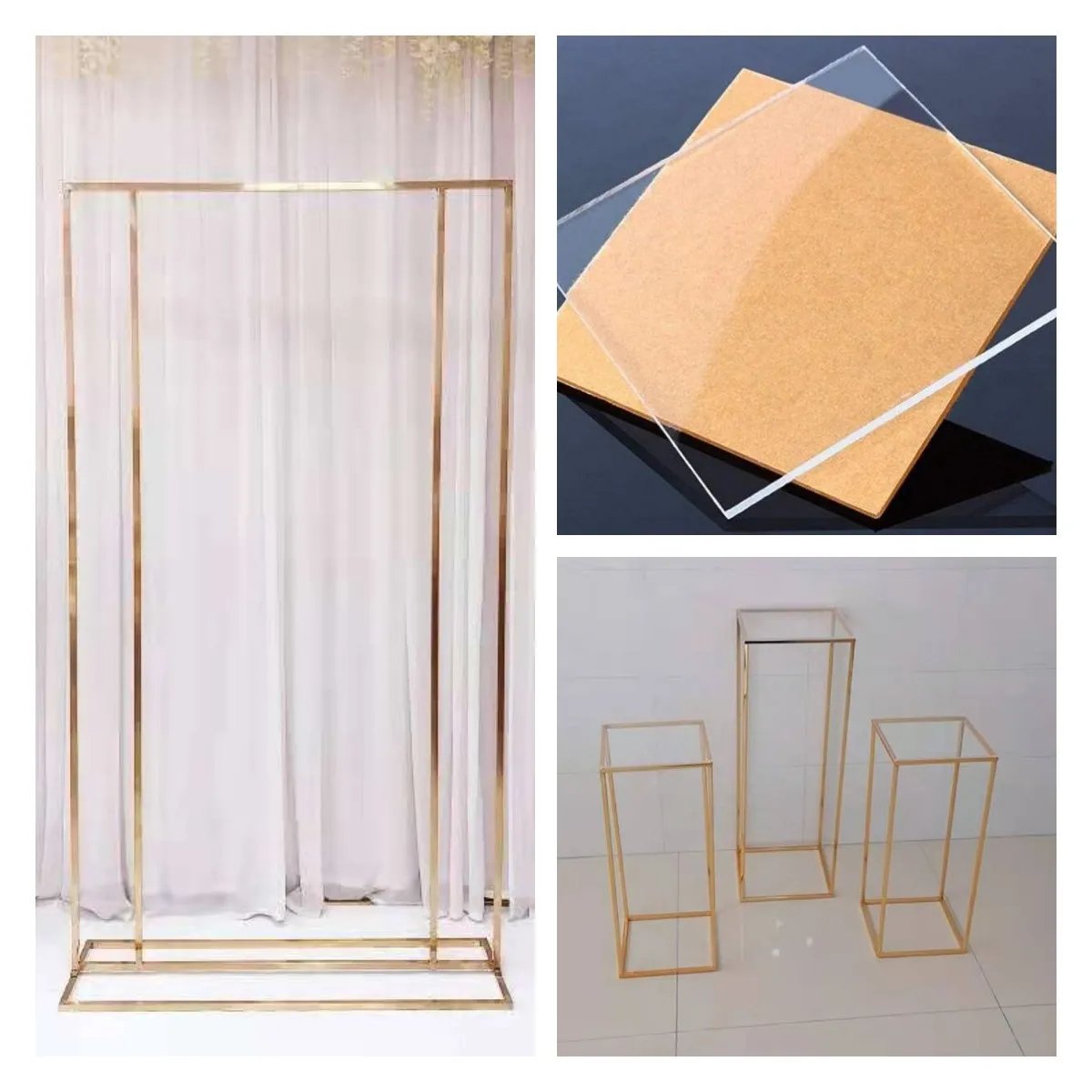 

4pcs Wedding Stage Birthday Party Flowers Balloons Iron Plinths Holder Frame Shelf Backdrops Arch Sign Picture Billboard Stand