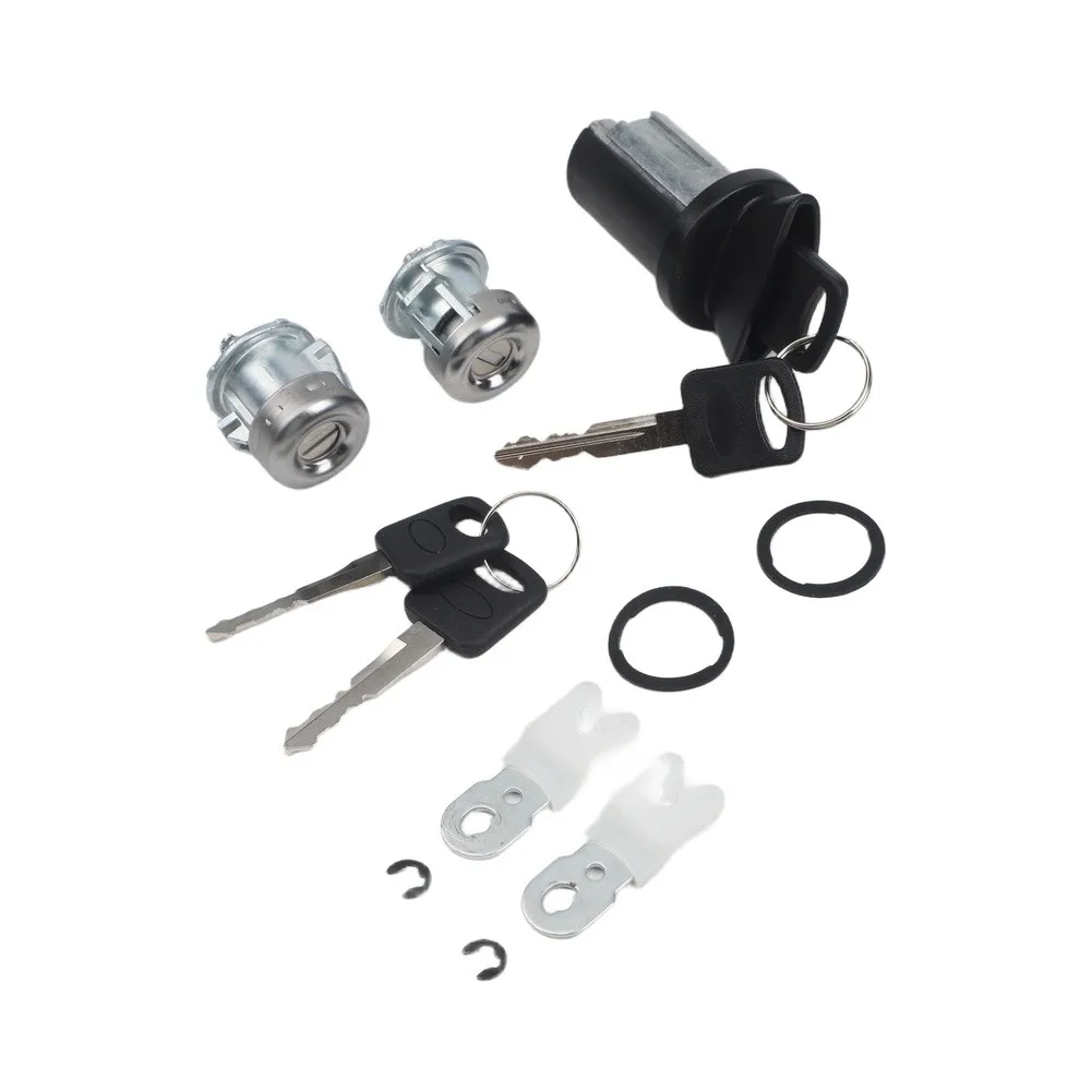 Iron Construction Door Lock Cylinder Includes Matching Keys Direct OEM Replacement Ignition Lock Cylinder Silver Black