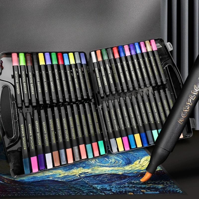New Acrylic Marker Pen  Primary School Students Painting Graffiti Washable Color Hand Account Pen Art Supplies