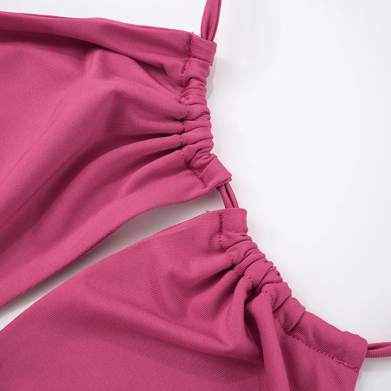 CUTENOVA 2025, lente en zomer nieuwe dames uitgehold sexy hangende nek laag uitgesneden rugloze mouwloze pakket hippe jurken mode