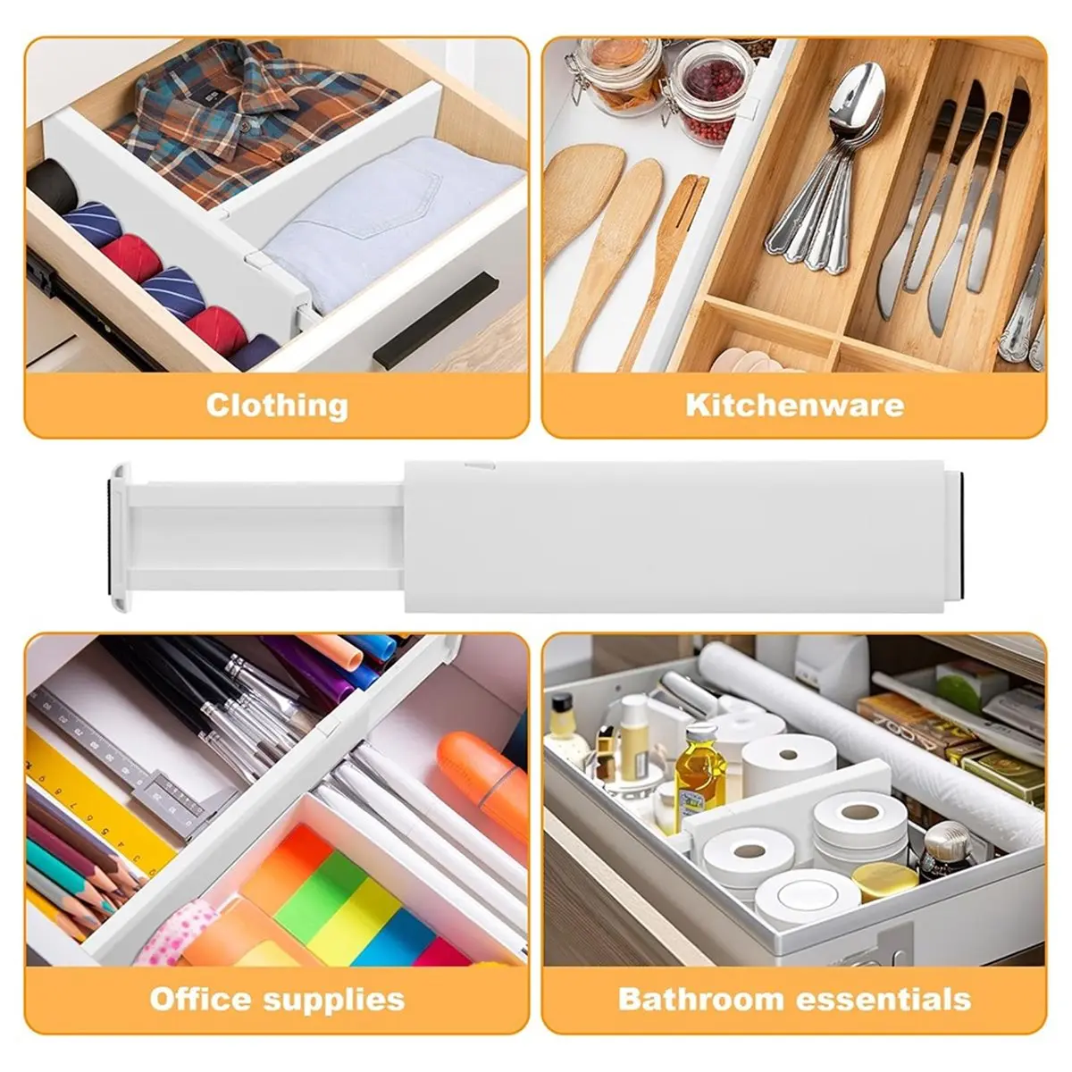 3-Pack Adjustable Drawer Dividers, Expandable 10.8