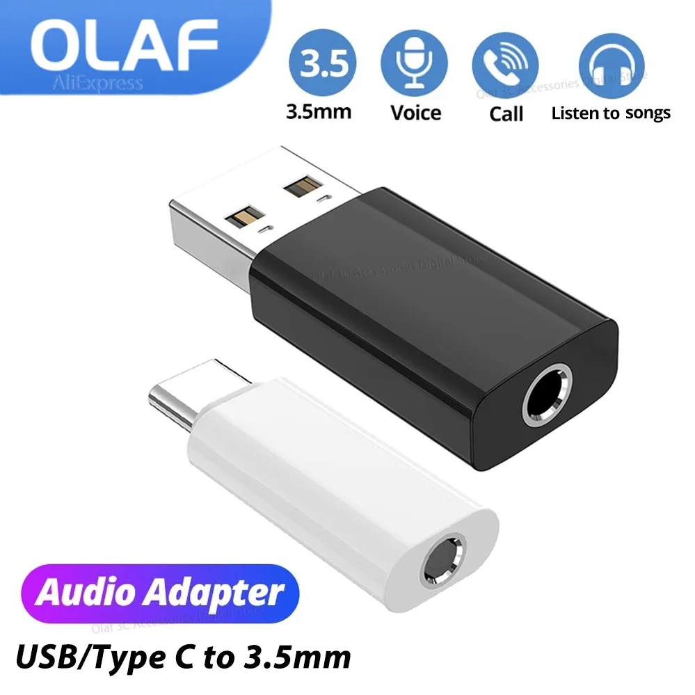 USB/Type C to 3 5 mm jack Audio Adapter 3.5mm Aux Female Converter Wired Earphone For iPhone15 Samsung Xiaomi Laptop Computer