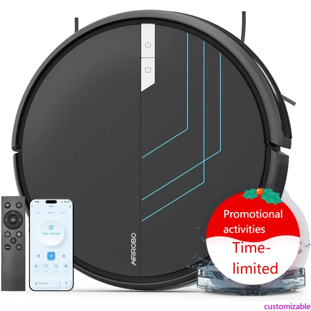 

Настраиваемый робот-пылесос и полотер, мощный робот-пылесос с силой всасывания 3000 Па, с функцией самозарядки, управлением по Wi-Fi/через приложение/голосом, Adv