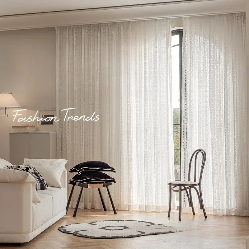

Custom Size！！Lace Princess Curtains for Living Dining Room Bedroom Bath Window Screens Elegant Rideaux Fashion Jacquard Modern