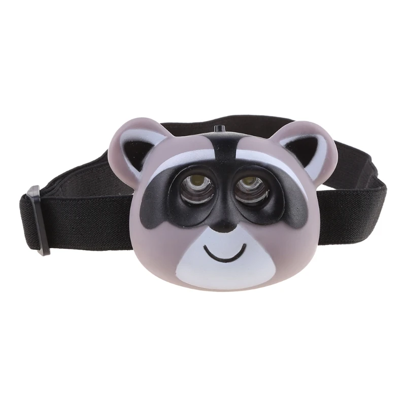 2022 New Child's Headlight with Headband Cartoon Animal Headlamp SOS Flashlight Kids Gift