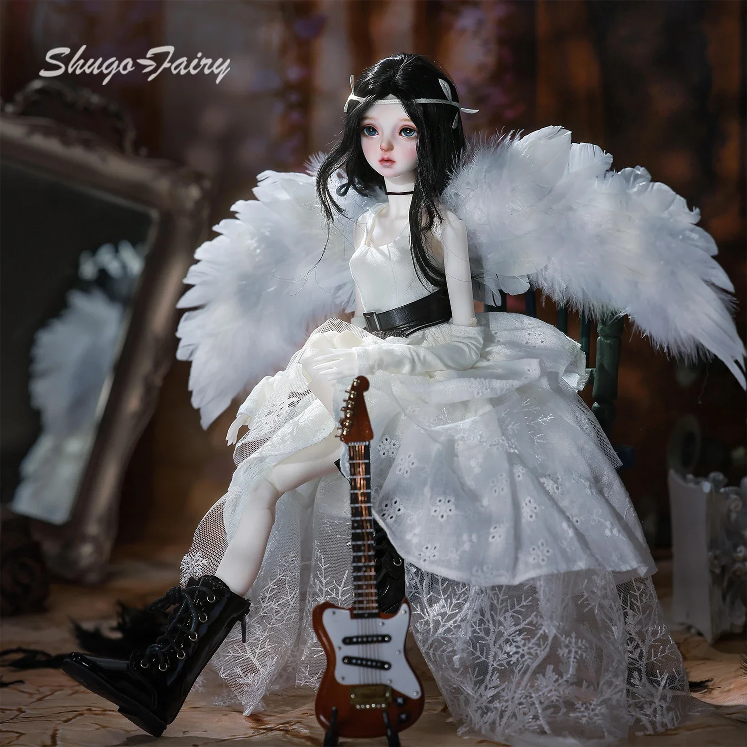 Lalka BJD 1/4 Punk Rock Anioł Gotycka Lalka Żywiczna Figurki BJD Shugafairy Celia L Pełny Zestaw Kolekcjonerska Lalka Lalki Articulowane