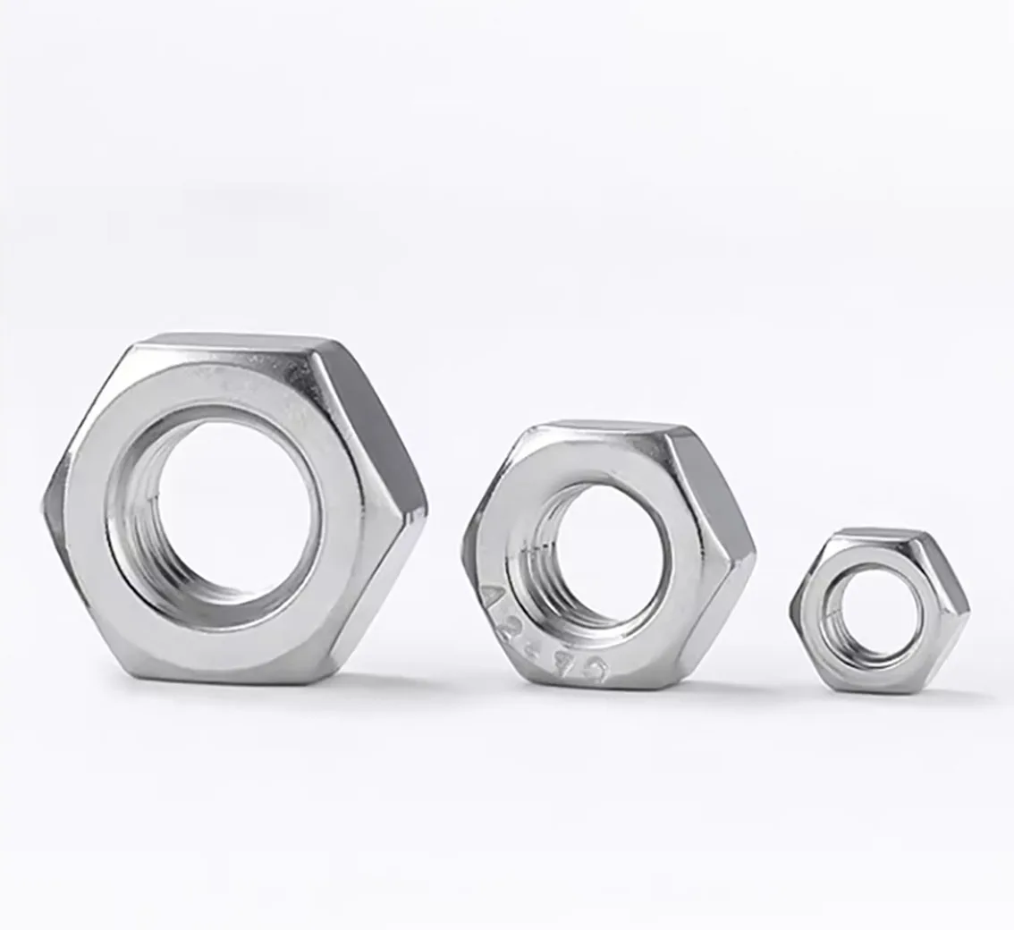 Écrou de verrouillage hexagonal en acier inoxydable, hexagonaux, M1.0, M1.2, M1.4, M1.6, M2, M2.5, Mwarrik M3, M3.5 figuré, M5, M6, M8 ~ M64, 304, accessoires de quincaillerie