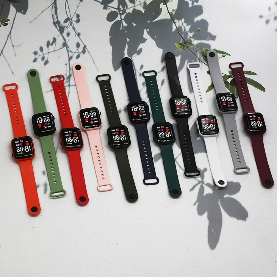 Led Digital Display Waterproof Electronic Watch Non Smart Watch Sport Fitness Led Digital Children Watch Children Universal
