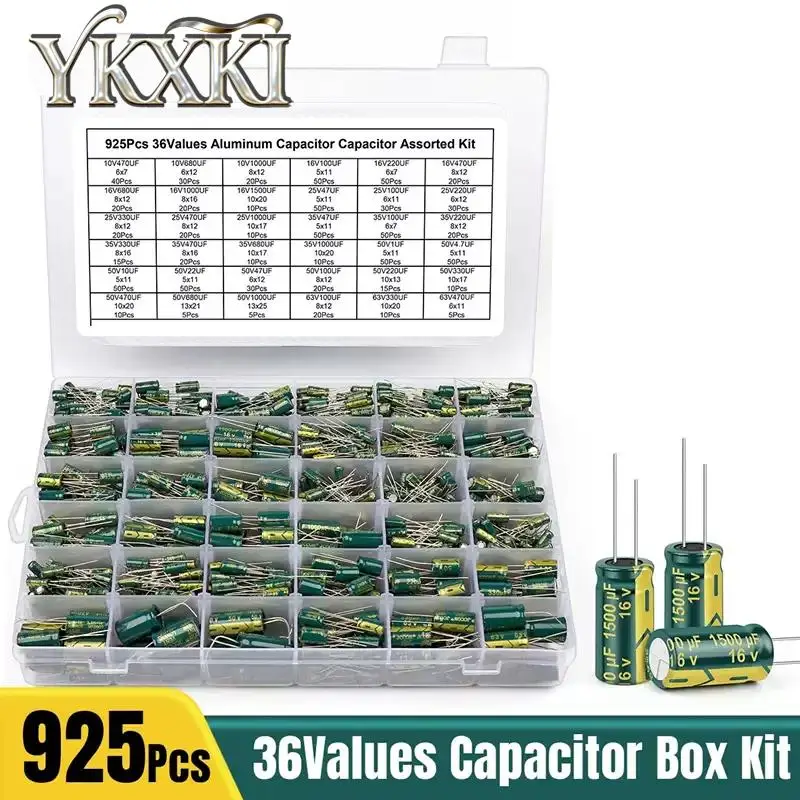 925pcs-36values-capacitor-kit-10v470uf-63v470uf-direct-insertion-high-frequency-aluminum-electrolytic-capacitor-sample-package