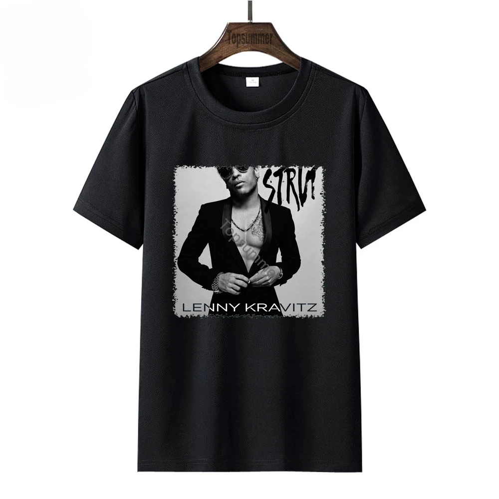 Strut Album T-Shirt Lenny Kravitz Tour T Shirt Men Summer Fashion Black Tshirts men Graphic Print Tops Tees