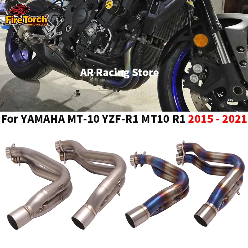 Slip On For Yamaha YZF R1 MT-10 MT10 R1M 2015 - 2022 Motorcycle Escape Exhaust System Titanium alloy Modified Front Link Pipe