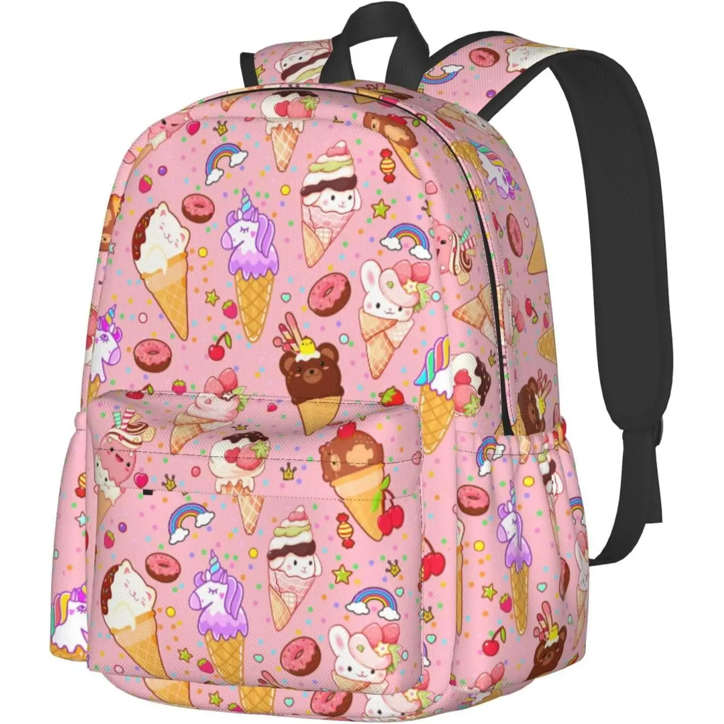 

Розовый милый рюкзак Gelato, школьная сумка, легкая сумка для книг, повседневный рюкзак для девочек, мальчиков, детей, женщин, мужчин, дорожный ноутбук