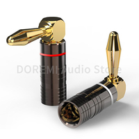 Banana Plug Right Angle 90 Degree 4mm Gold-Plated Connector Speaker Amplifier L Type Adapter Jack Audio Video Banana Connectors