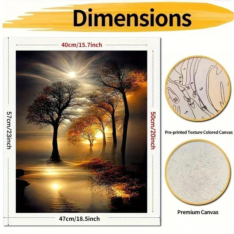 [Professional Art Use] 1 Adult Digital Painting Kit, Art Gift, Paint by Numbers, Easy to Learn Suitable for Beginners - Equipped