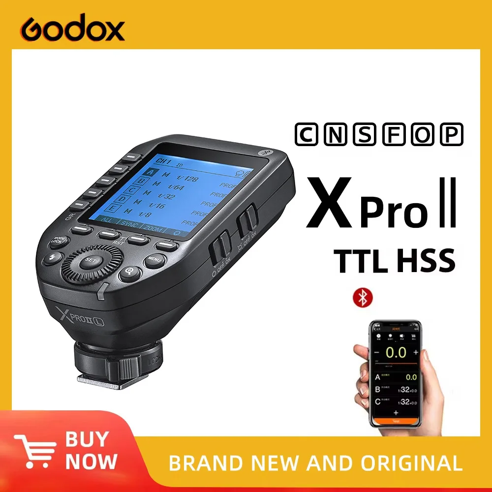

Godox XPro II XproII TTL HSS Wireless Bluetooth Flash Trigger 2.4G Transmitter LCD Screen or Canon Nikon Sony Fuji Olympus