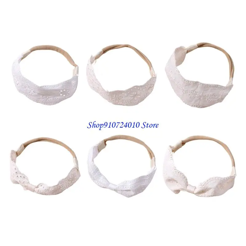 

77HD Breathable Baby Girls Headband Hair Accessory Lace Embellishment Headdress Props