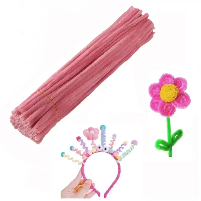 100 Stuks Twist Bar Chenille Stelen Aambeeld Draad Ambachtelijke Pijp Speelgoed Diy Strips Creatief Hobby Handgemaakt Materiaal Voor Diy Ambachtelijke Benodigdheden