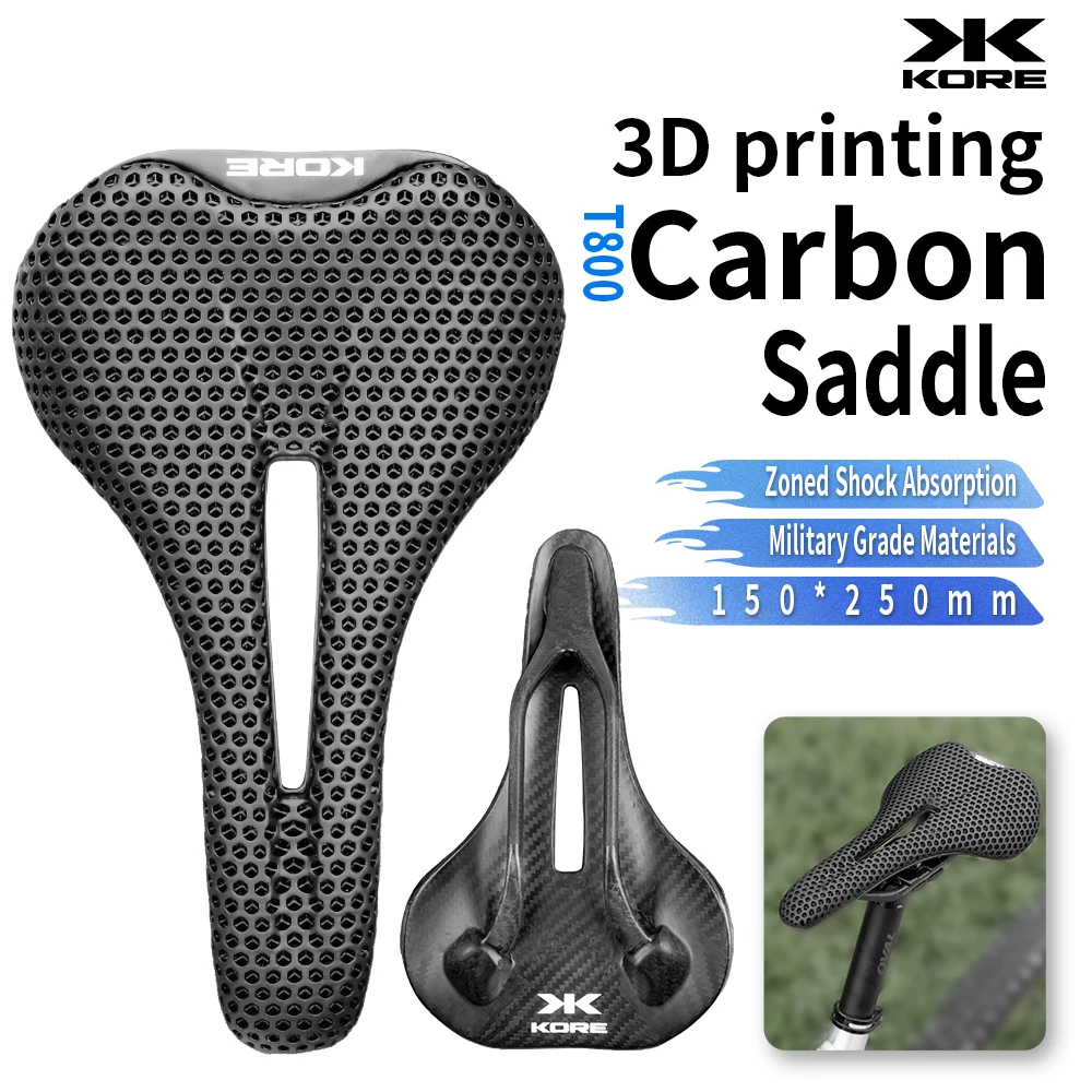 

KORE 3D Printed Bike Carbon Saddle Super Light Road MTB150mm Racing Saddles Bicycle Cushion Cycling Seat Parts