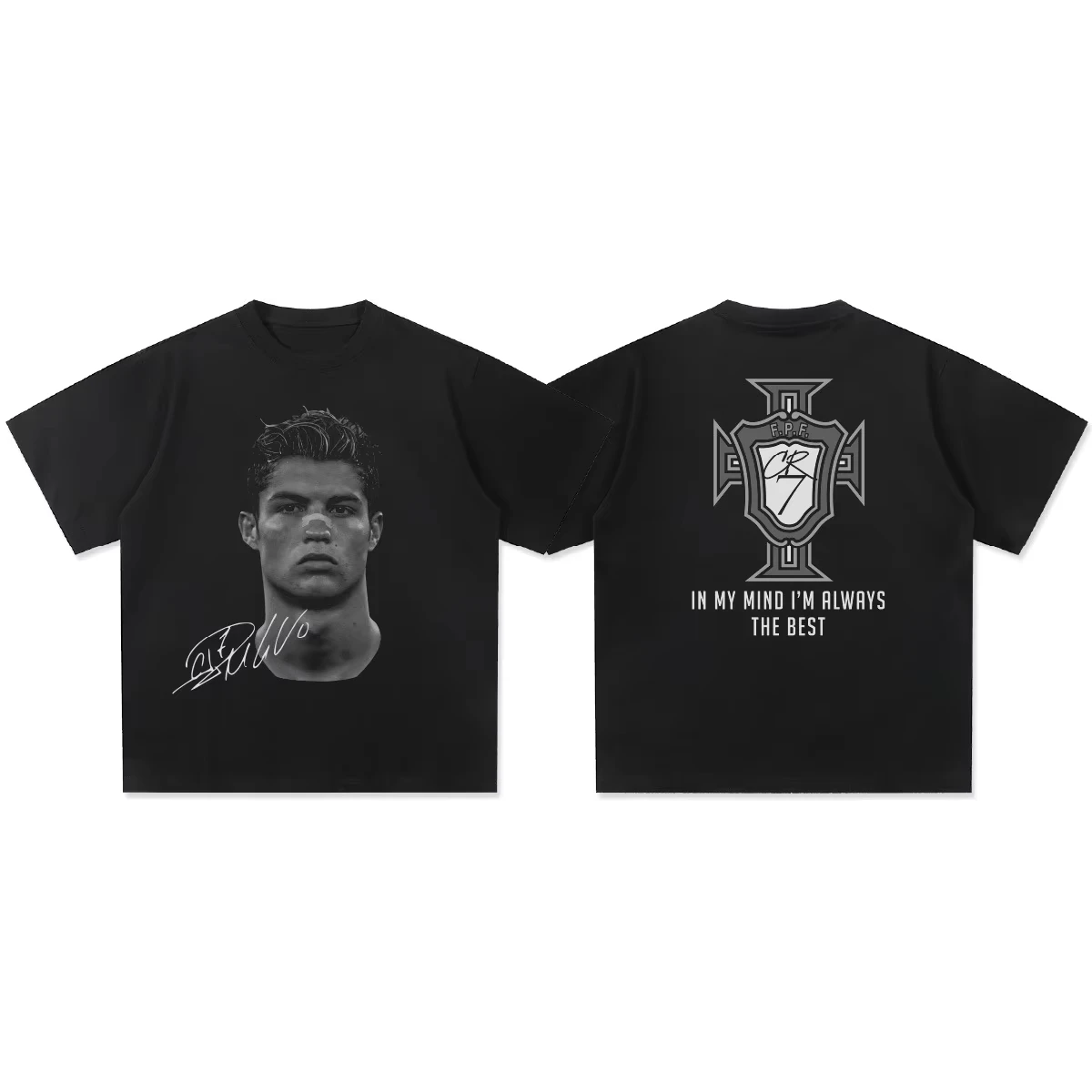 

Cristiano Ronaldo and Neymar, American Football Stars, Printed Cotton Short-sleeved T-shirts with Fashionable Prints