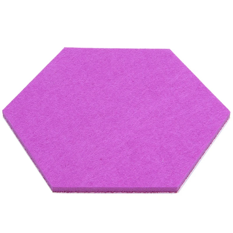 Set Of 6 Hexagon Felt Pin Board Self Adhesive Bulletin Memo Photo Cork Boards Colorful Foam Wall Decorative Tiles With 6 Pushpin