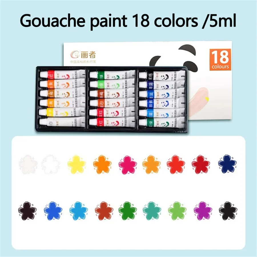 Gouache-Farbset, mit 12 Farben/18 Farben/24 Farben, 5 ml/0,17 oz Farbtuben, bietet satte Farben für Porträts – Detail 4