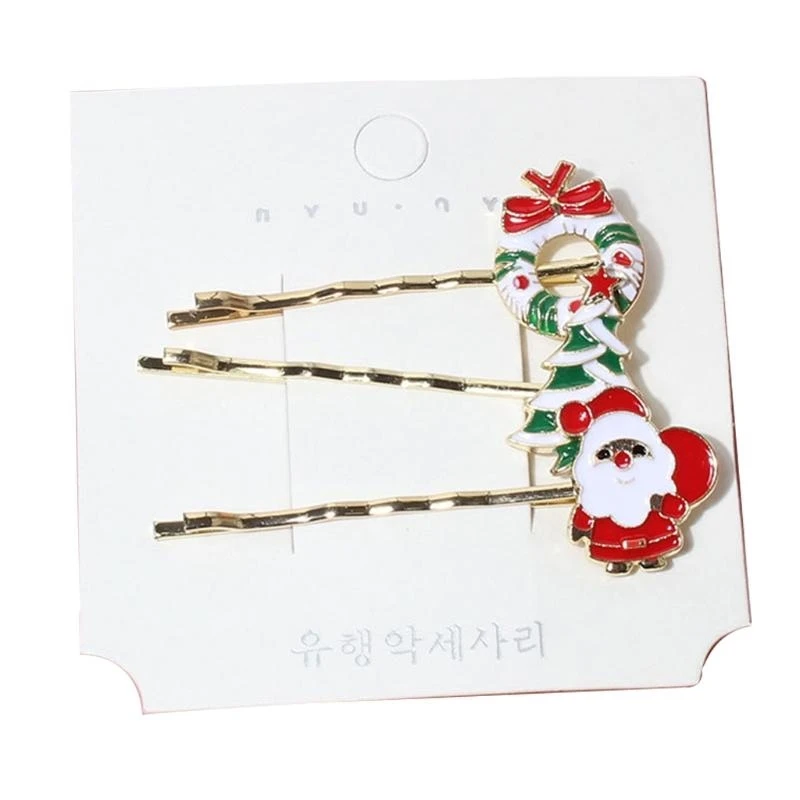 

New Year Hair Clips Xmas Gifts Barrettes Alloy Christmas Snowflake Hairpin 15UB