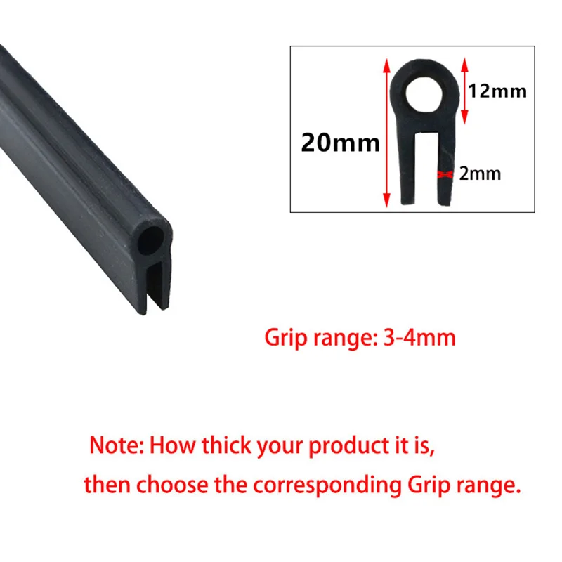 NONE 1Meter Silikon Dichtung Streifen U Typ Mit Top Blase Ofen Hohe Temperatur Gummi Anti-kollision Streifen Metall Rand banding Teile 4