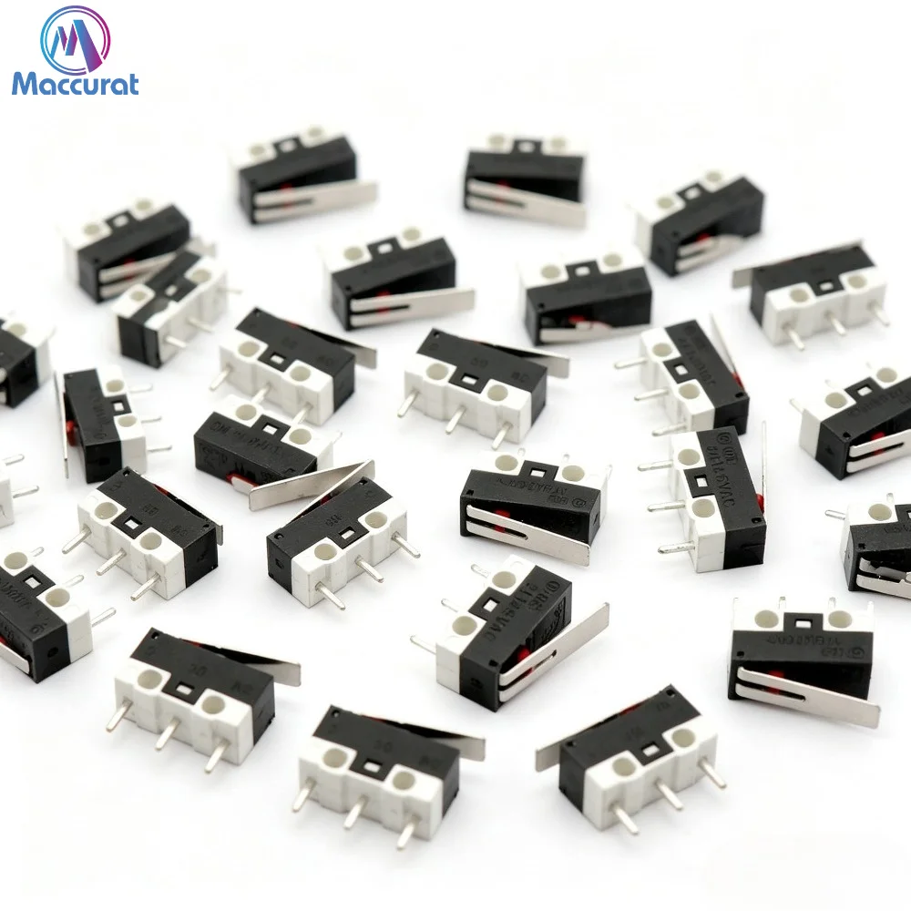 Micro Limit Switch NO+NC Hinge Straight Lever 3PIN 125V 1A Mouse Micro Touch Button Momentary Switch Black 3D Printer Parts