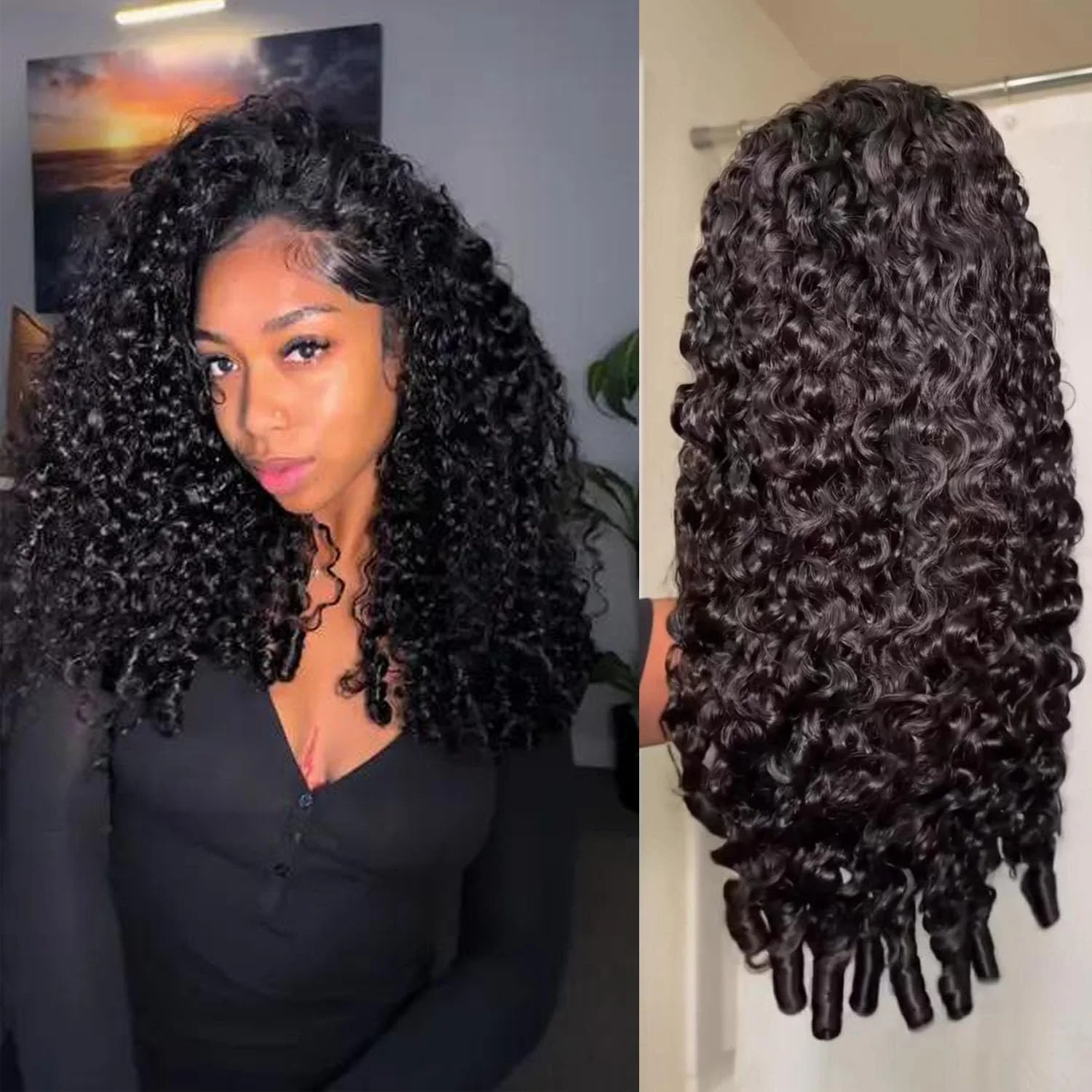 13x6 Lace Frontal Wig 200% Density Burmese Curly Wig Human Hair 13x4 HD Transparent Pre Plucked Burmese Virgin Human Hair Wigs