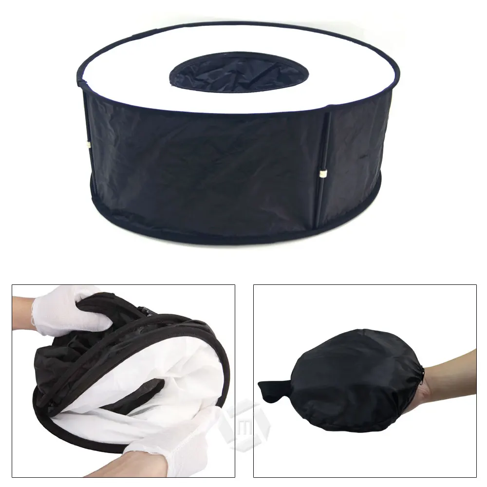 Mcoplud 접이식 스피드라이트 플래시 디퓨저, 원형 소프트박스, 캐논, 니콘, 소니, 펜탁스, 사진 스튜디오용, 18 인치, 45cm