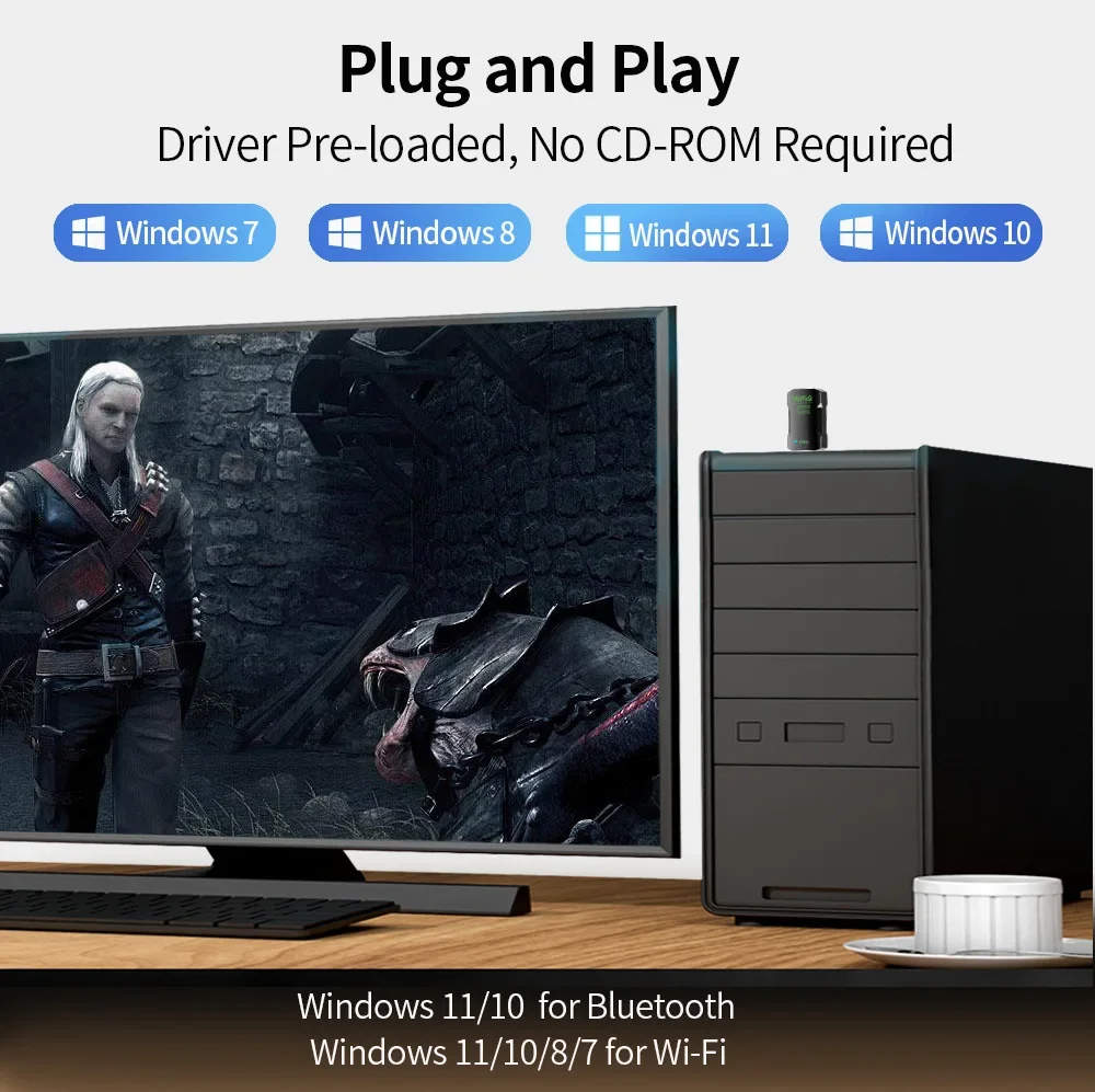 900Mbps WiFi 6 USB 어댑터 2 in 1 Bluetooth 5.4 Wifi 6 네트워크 카드 2.4G 5G 무선 USB 동글 수신기 PC 용 무료 드라이버