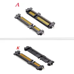 NEW DIY SATA Interface Socket SSD Solid State Drive Seat 7+15P 22PIN Male Seat Sinking Plate Patch Type Connector Port