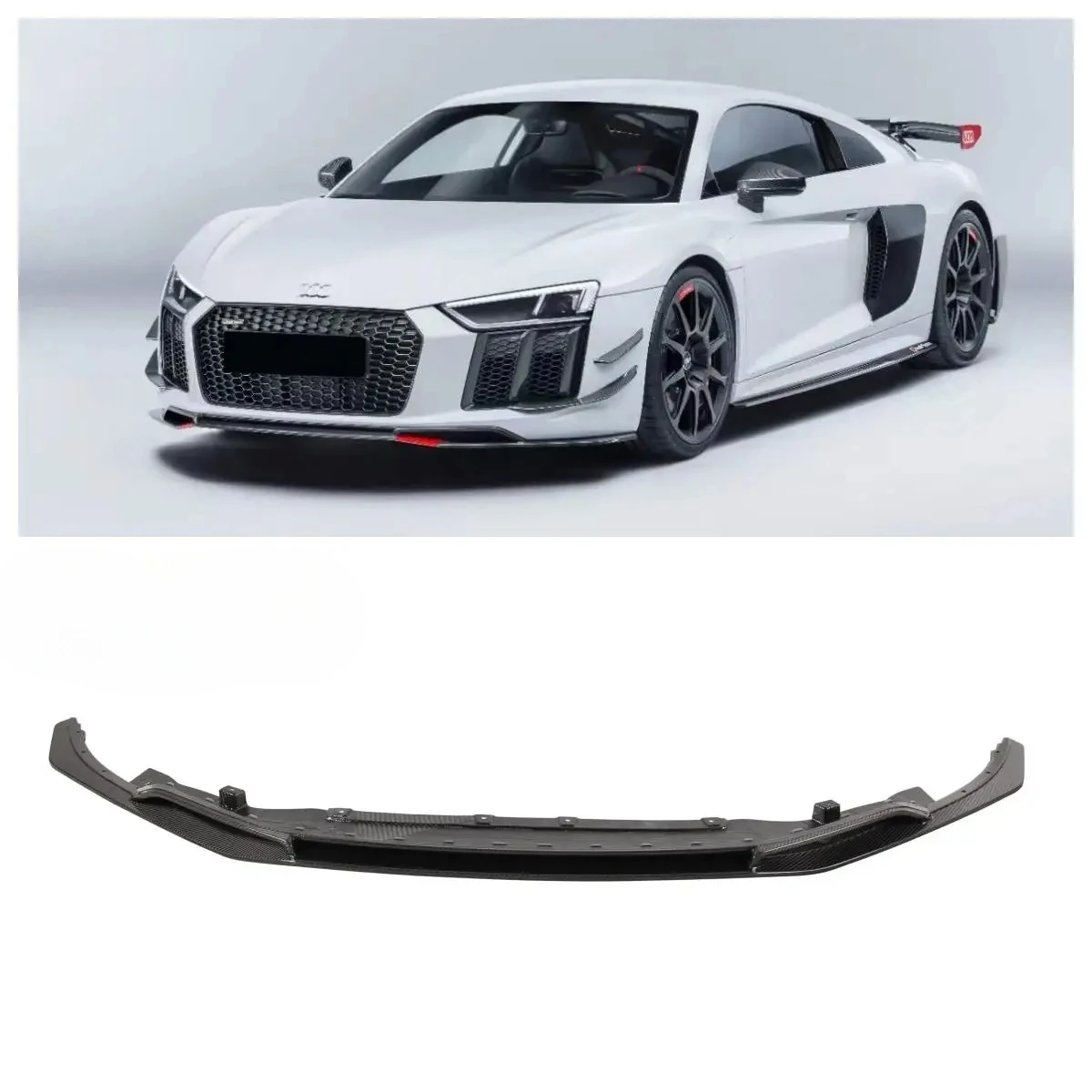 

Front Bumper Diffuser Suitable For Audi R8 2016-2018 Car R8 Dry Carbon Fiber Front Lips