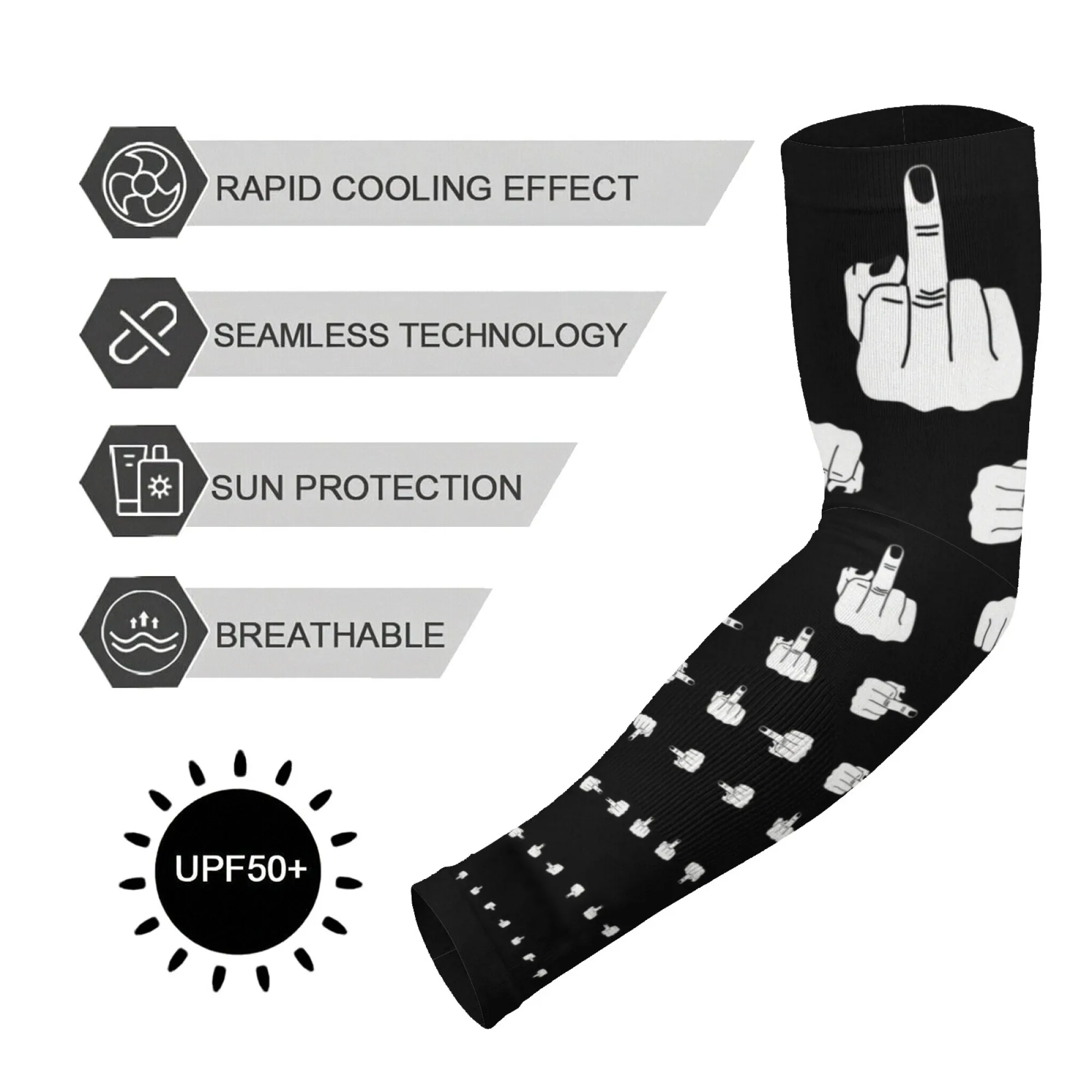 Funny Finger Art Arm Sleeves Unisex Breathable Non-slip Sleeves Outdoor Sports Bicycle Fishing Gardening Protective Sleeves