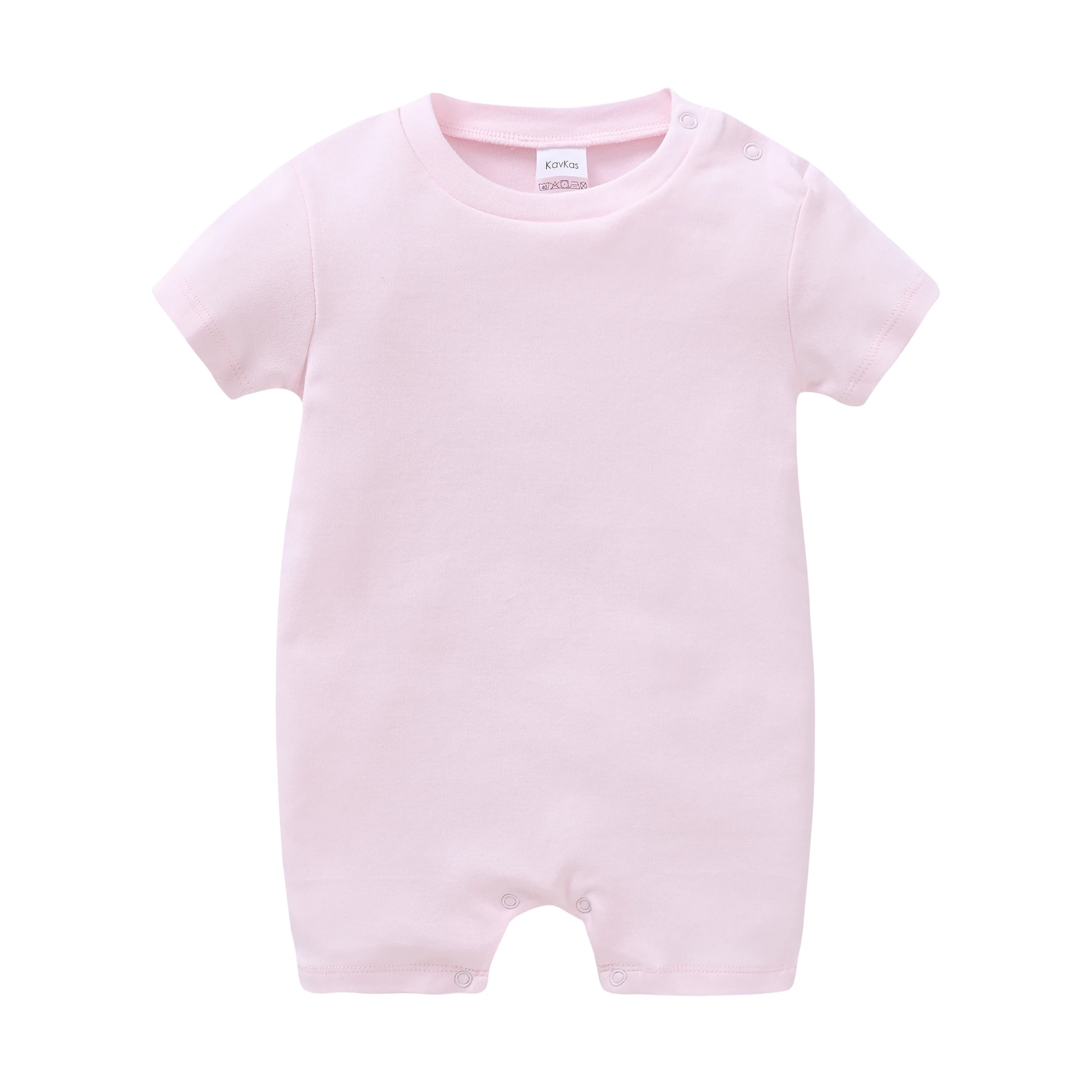 Baby-Strampler, mehrfarbiger Baumwoll-Kurzarm-Overall, einfarbig, Krabbelanzug, weicher Säuglings-Unisex-Bodysuit, reine Farben, bequem