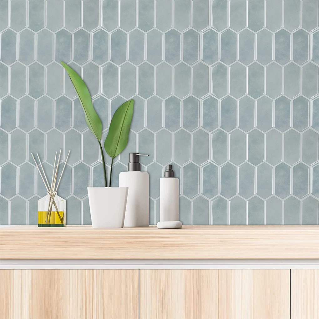 10x Easy Peel And Stick Kitchen Wall Tiles Waterproof Grey Stickers Peel And Stick Self-adhesive A